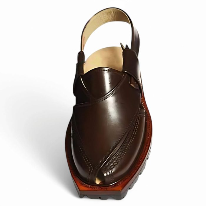 Handmade Brown Norozi Chappal with Double Tyre Sole