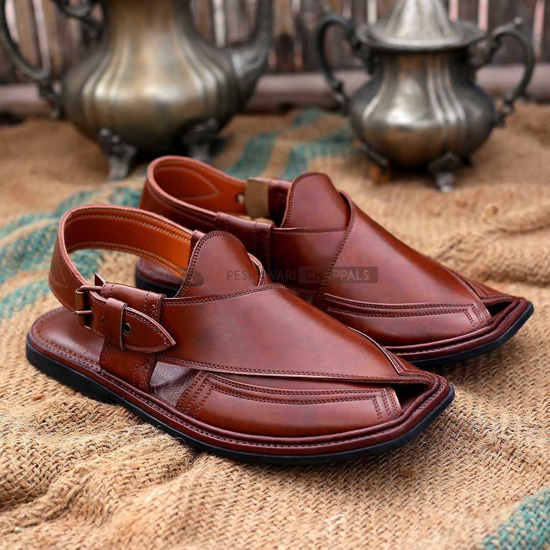Handmade Signature Mustard Peshawari Chappal