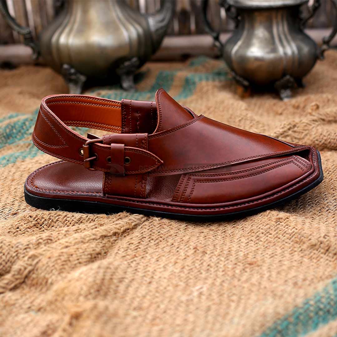 Handmade Signature Mustard Peshawari Chappal