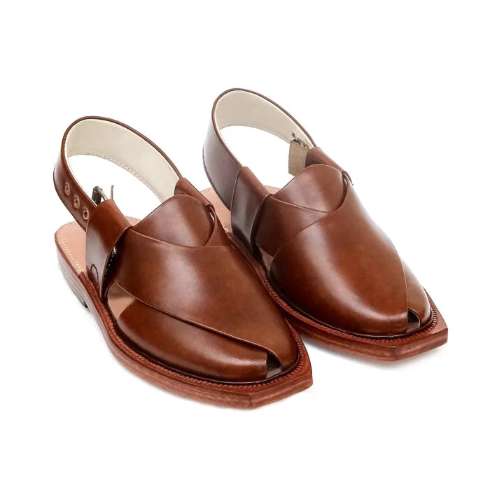 Mustard Leather Norozi Chappal With Leather Sole