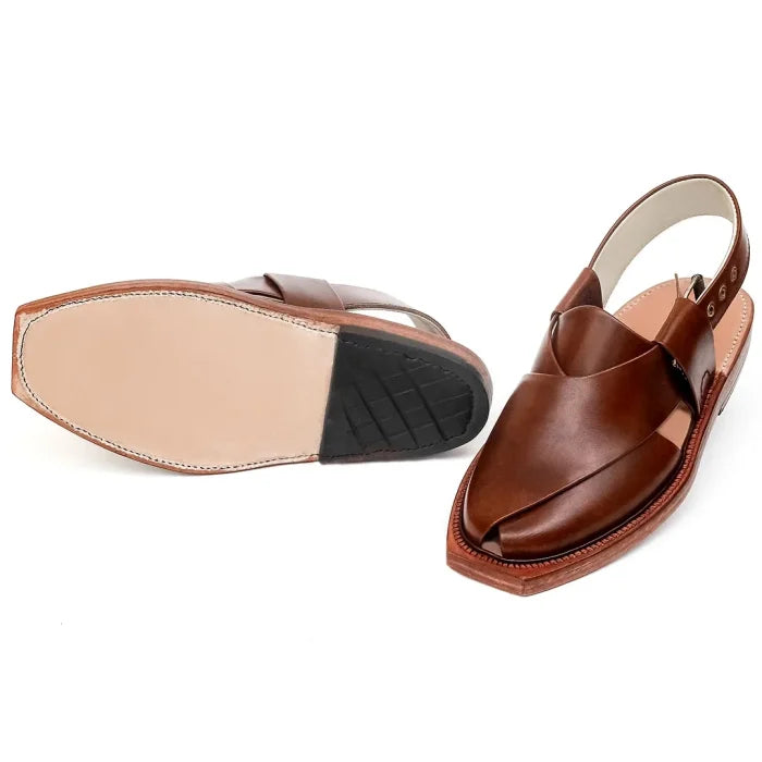 Mustard Leather Norozi Chappal With Leather Sole